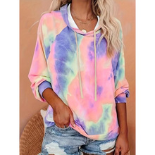 K 35182 Tie dye drawstring women's hoodie ��Ⱦ����Ůʿ��ñ��