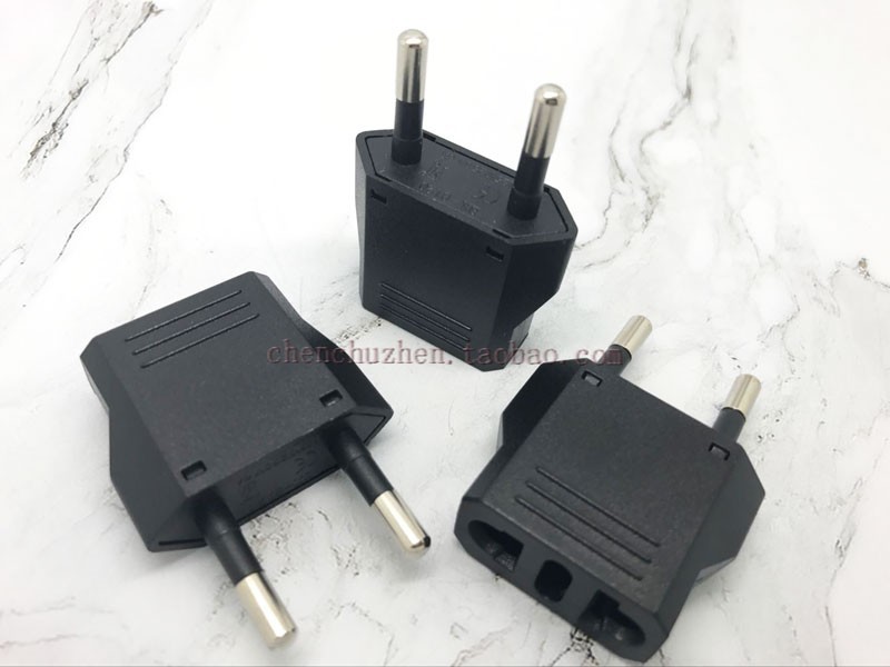 欧标转换器9120-1电源转换插头扁转圆两圆脚可插国标美标澳标意标