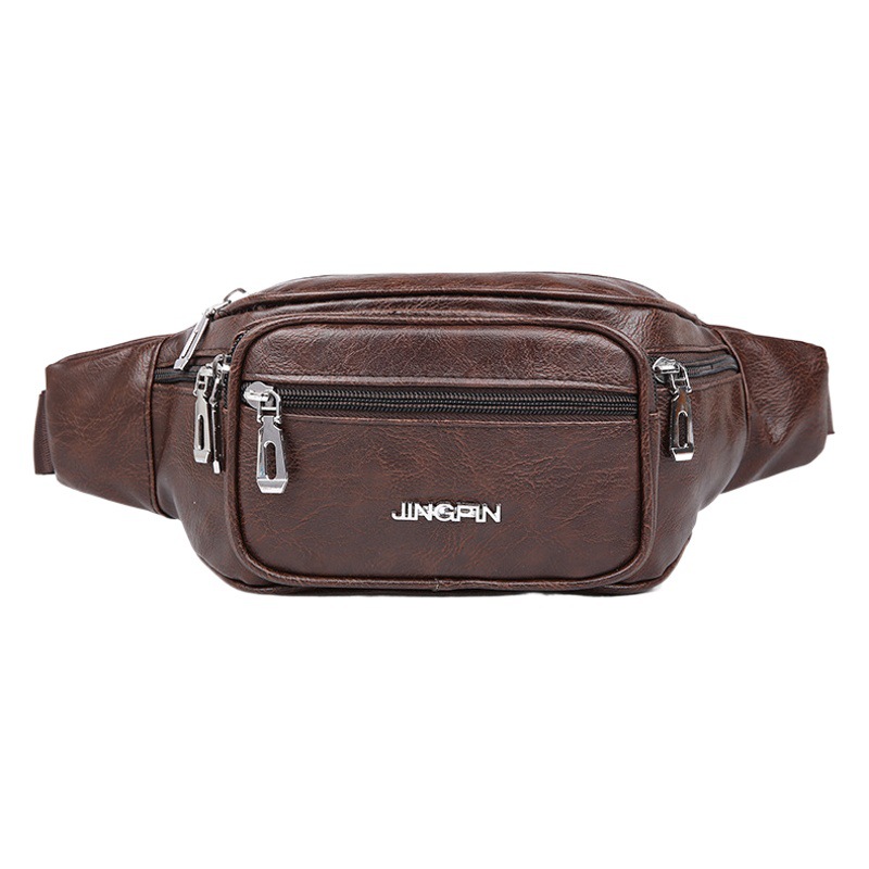 Cross-border Wholesale PU Waist Bag Men's New Anti-splashing Shoulder Bag Large Capacity Multi-compartment Crossbody Women's Chest Bag Waist Bag
