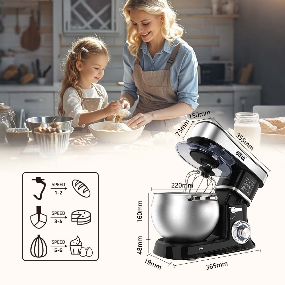 Winning star crossover hogar 6L mezcla de fideos mezclando una sola máquina de chef multifuncional Stand Mixer