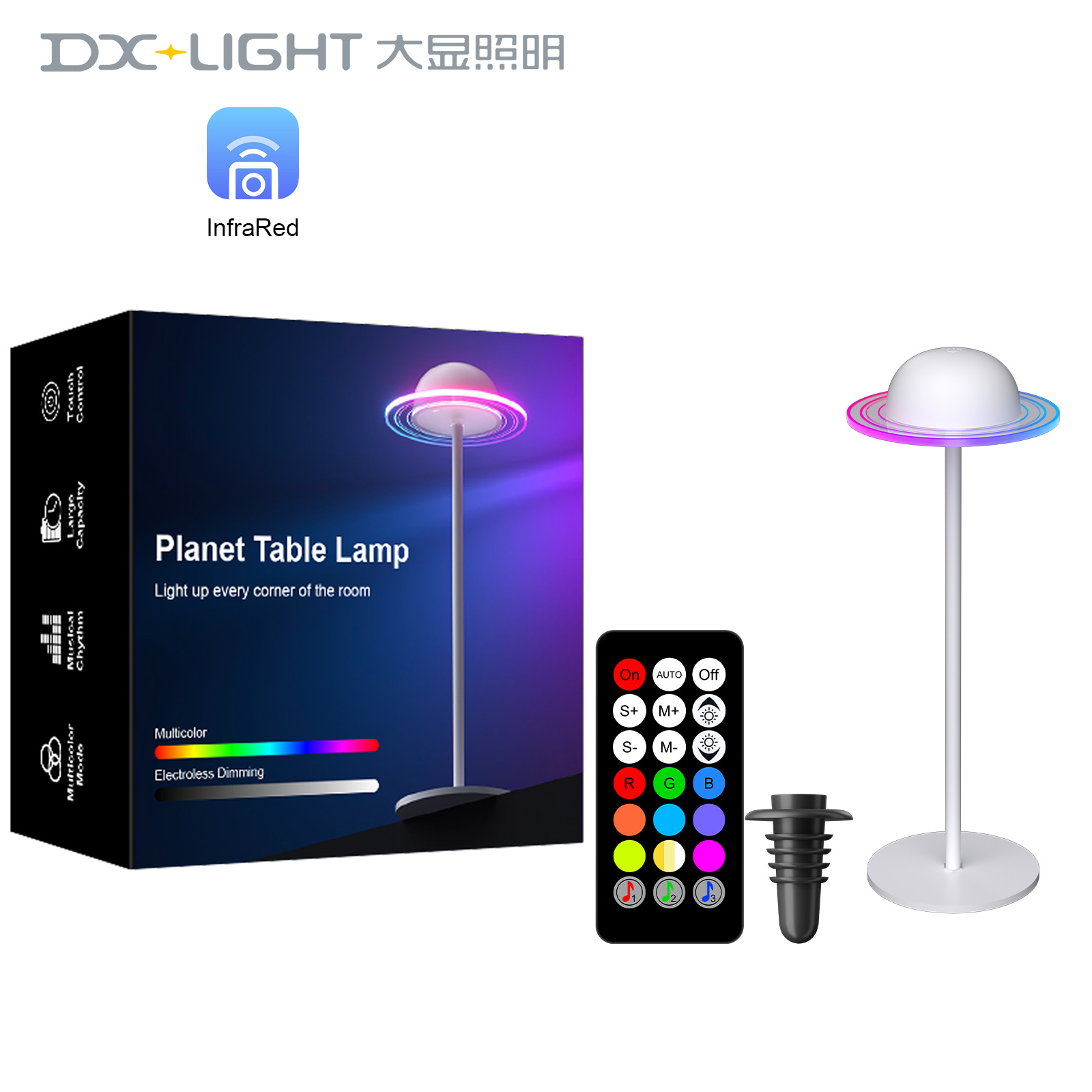 Estrellas transfronterizas luces de luna planetas recargables USB luz de escritorio de alto valor de control remoto acrílico lámpara de noche lámpara de escritorio creativa