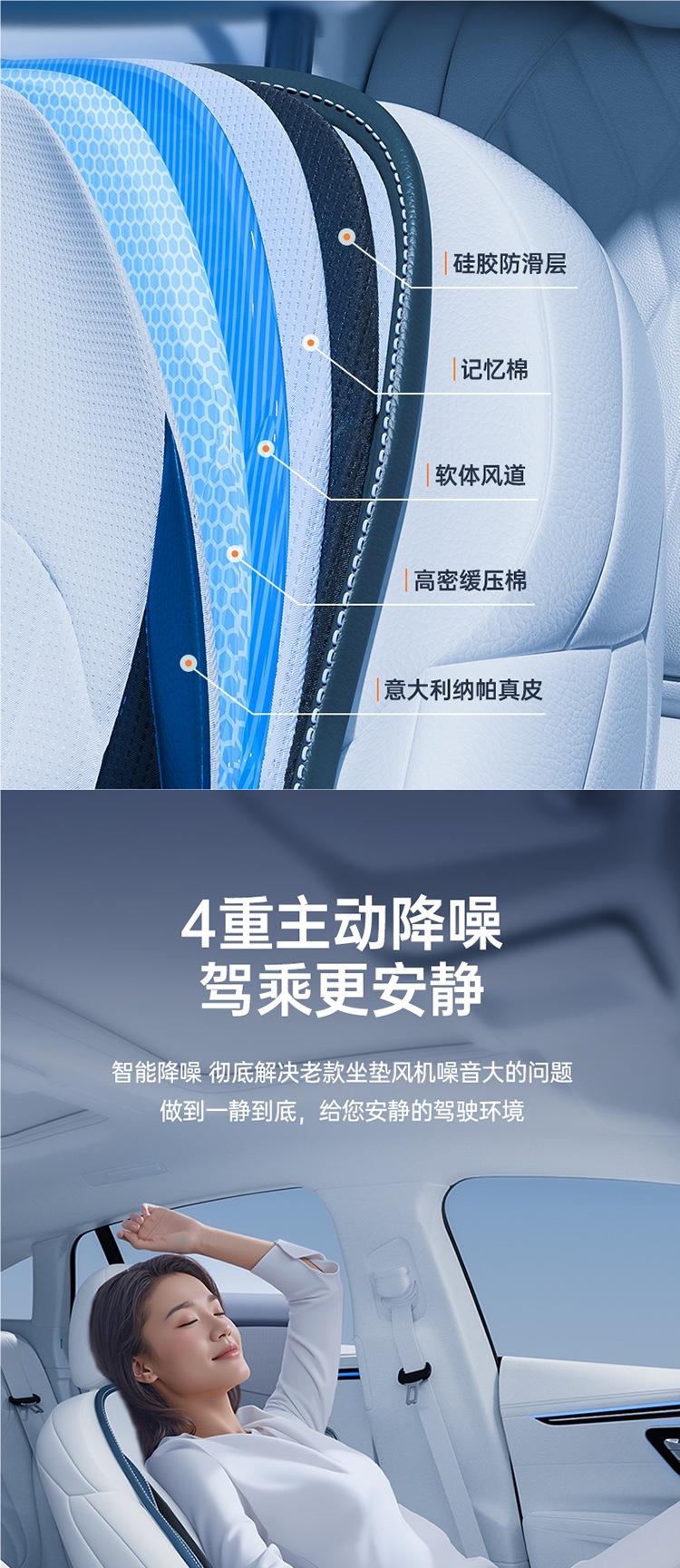 Summer car ventilation seat cushion, cooling seat pad, summer breathable and heat-dissipating cool pad, truck massage cushion, Tesla