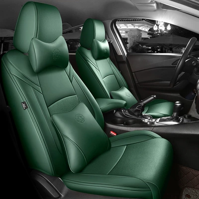 Breathable Car Seat Cushions, Modelə uyğun (Original) oturacaq örtükləri - dark-green-deluxe-edition-2019-2024