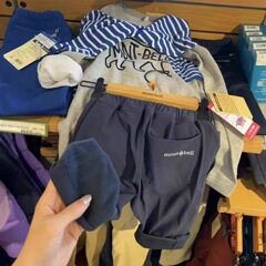 【在庫あり】24秋冬トレンドブランド高級子供服刺繍入り厚手裏起毛長ズボン