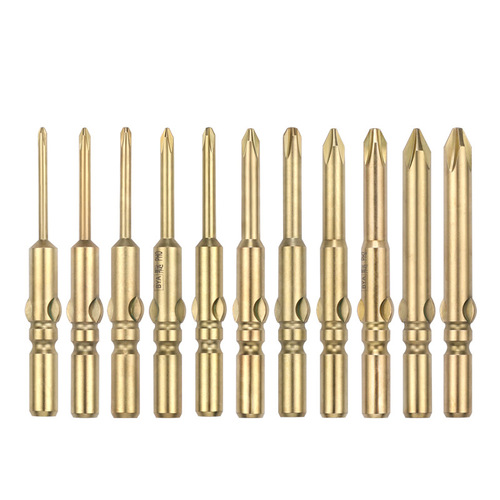 Bangyuan gold bit head plus hard magnetic S2 steel cross hand electric drill M6/60 electric screwdriver head 802 batch tip