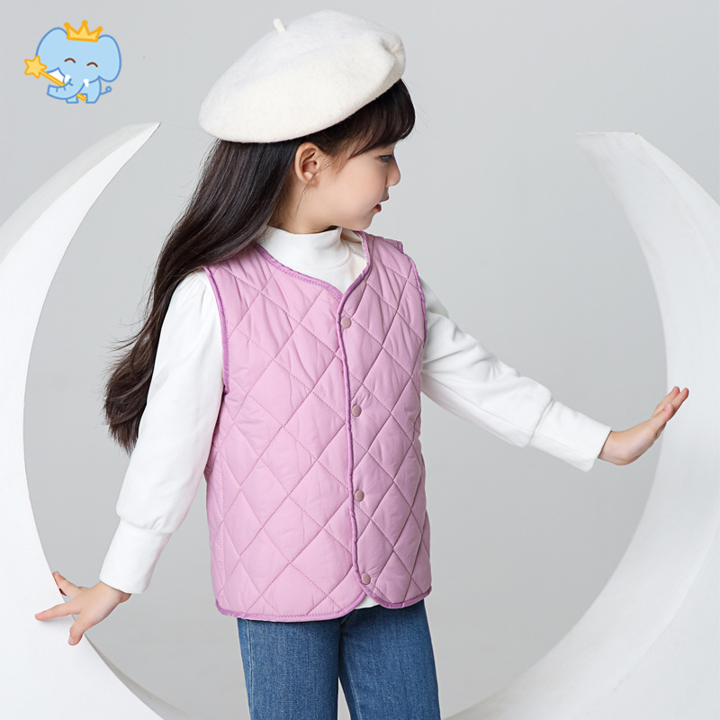 Chaleco de algodón de una pieza para niños grandes chaleco forrado de lana para niñas chaleco cálido chaleco para Bebés Ropa de otoño e invierno