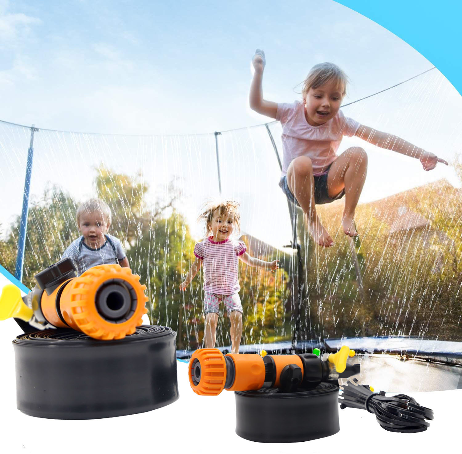 Trampoline Sprinkler System For Kids Water Fun In Garden_voghion.com
