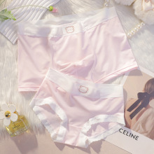 【一件代发】 2条装情侣内裤一男一女士性感纯欲可爱蕾丝内衣套装