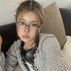 二次元COS純欲風小枠楕円眼鏡フレーム素顔平光鏡凹形女性亜文化風眼鏡