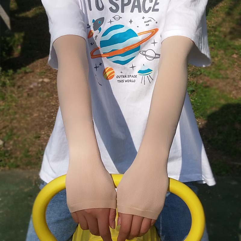Sunscreen sleeves for women, ice sleeves, summer men's gloves, thin elbow arm arm, outdoor anti-UV ice silk driving sleeves, invisible