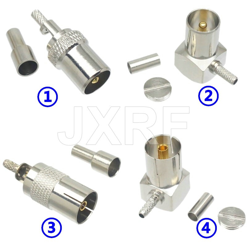 RF RF coaxial connector CCTV IEC/TV/RF9.5 male female crimping RG179 RG316