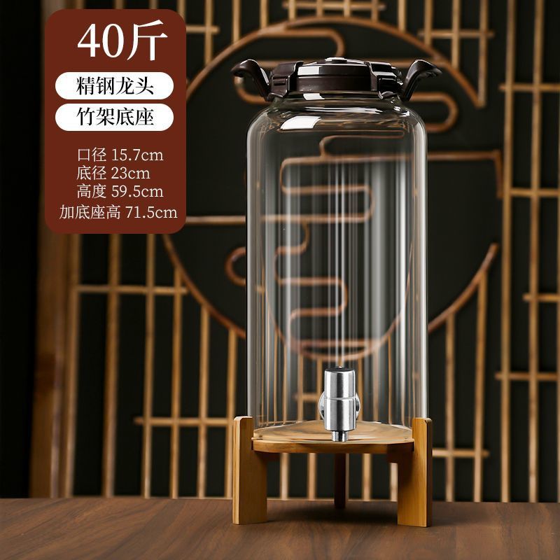 热卖泡酒酒瓶玻璃酒罐罐子家用酒坛子空酒瓶加厚龙头密封罐无
