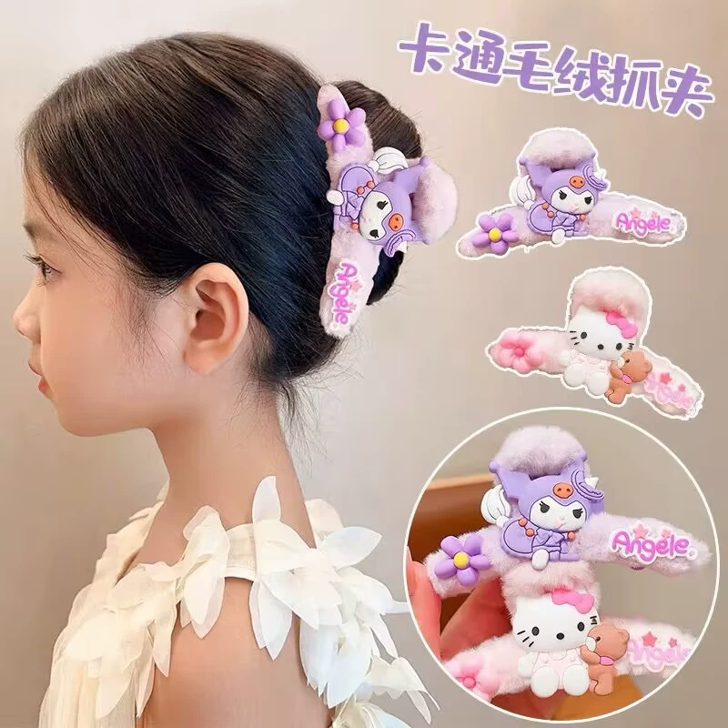 Sanrio, плюшевая большая крабовая булавка, карманный акула, резинка для волос, милые заколки, новая коллекция