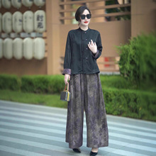 洋气妈妈休闲套装女2025新款中老年女装高端时尚大码两件套装