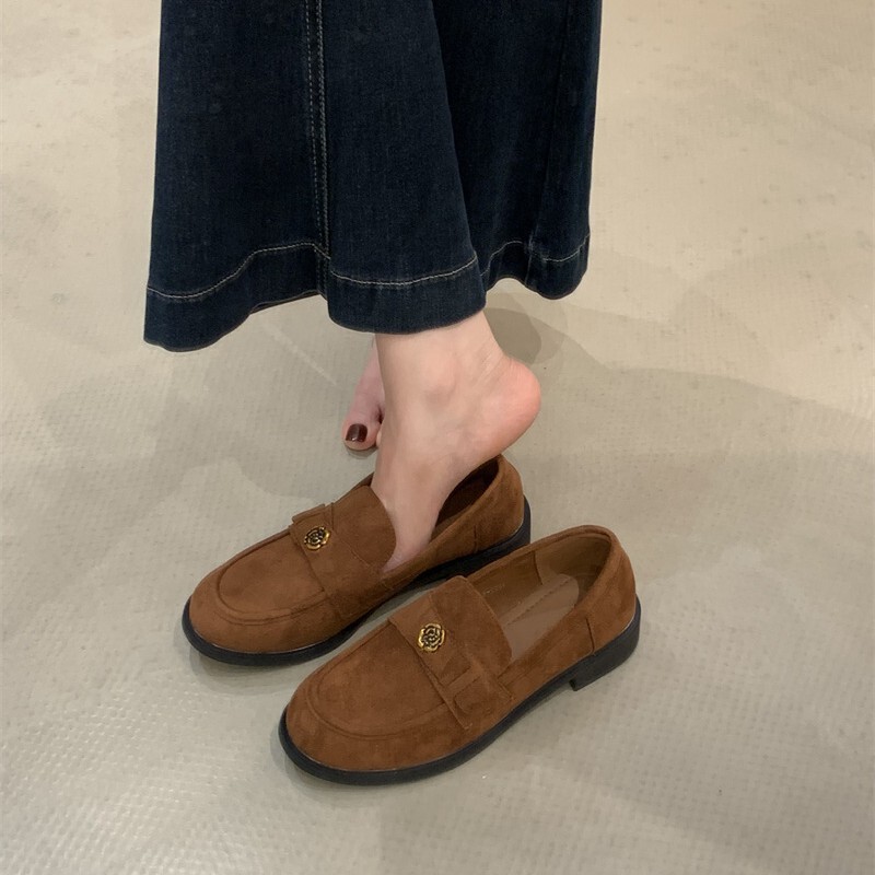 感黑色乐福鞋女鞋子2025新款秋季韩版英伦风一脚蹬小皮鞋单鞋|undefined