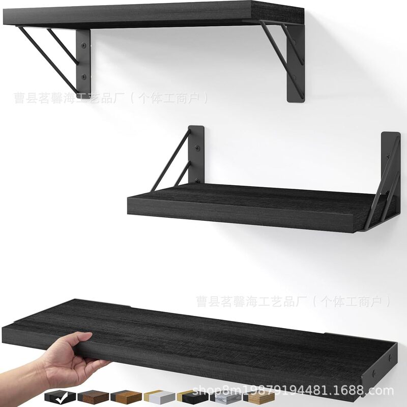 Wall Shelf Living Room Bedroom Kitchen Storage Rack Wall Mounted Wood Floating Shelf Bathroom Office Corner Shelf