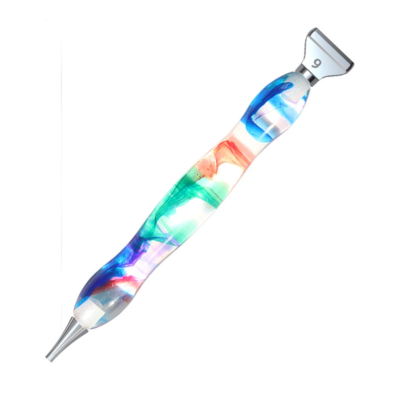 Diamond Pen Tool Set, Multi-Color Handle, Metal Heads & Diamond Bits, Compact Case