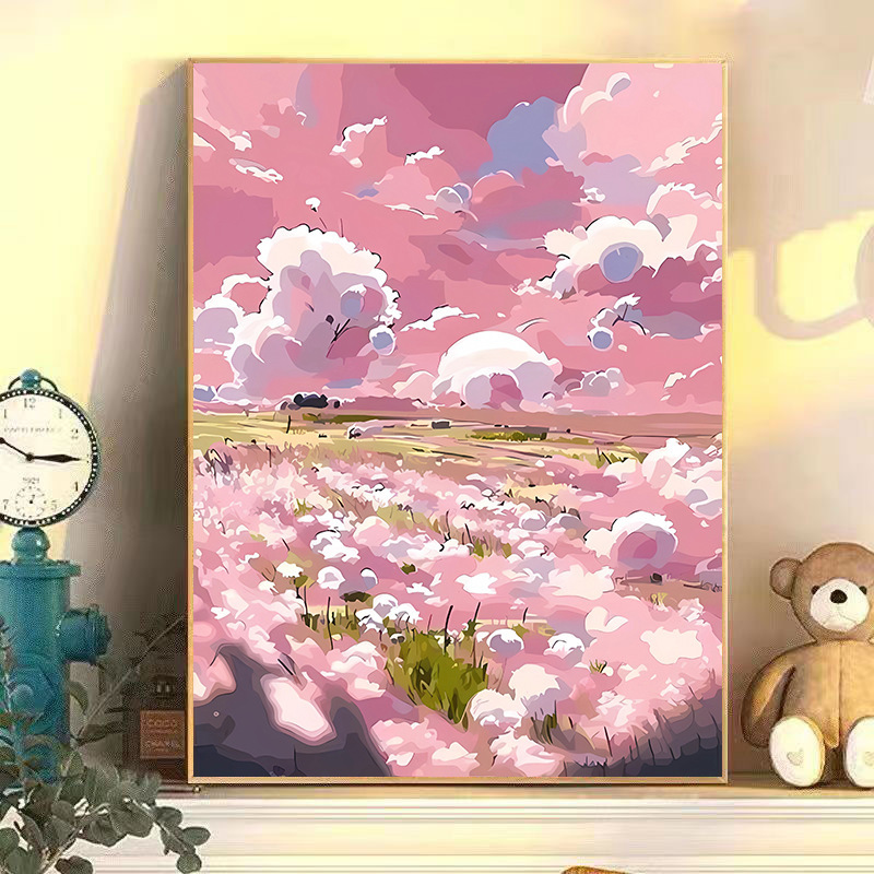 30種類の花卉diyデジタル油絵の震え音電気商が次々と露店を出してバラの手描き装飾画を卸売りした|undefined