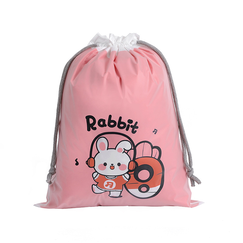 Bolsa de cordón CPEVA de dibujos animados de doble capa bolsa de cordón engrosada bolsa de embalaje de juguete bolsa de almacenamiento de ropa bolsa esmerilada