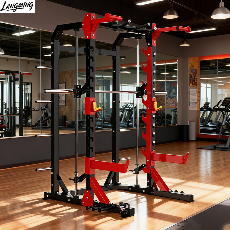 Fábrica gimnasio equipos de gran tamaño multifuncional Smith máquina de cuclillas tipo marco push-up conjunto completo de equipos de ejercicios