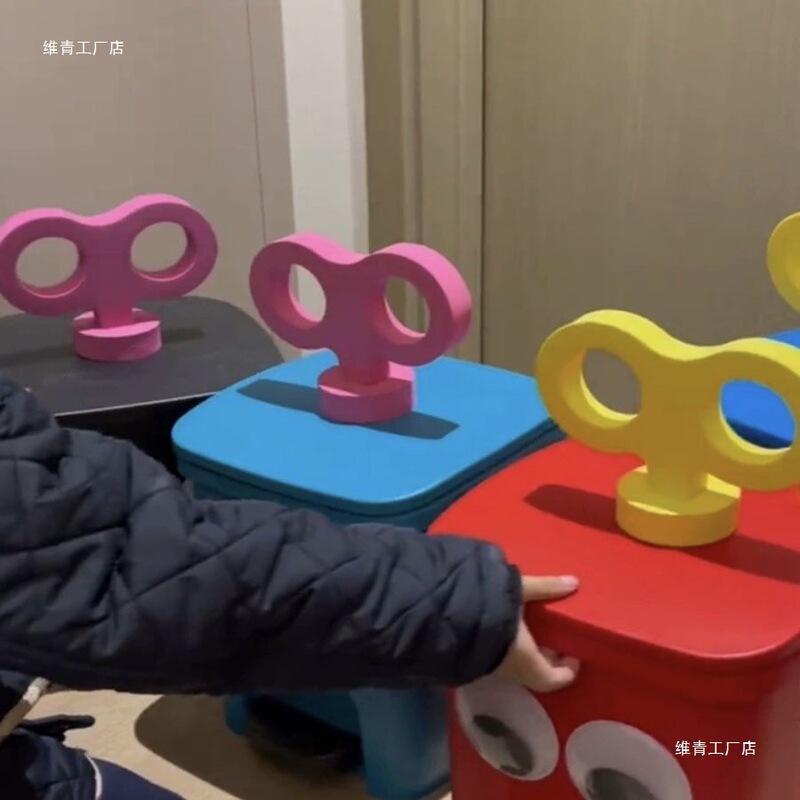 Big Eyes Cute Mario Trash Can Home Living Room Foot Style Housewarming Cute Cartoon Toilet Weiqing