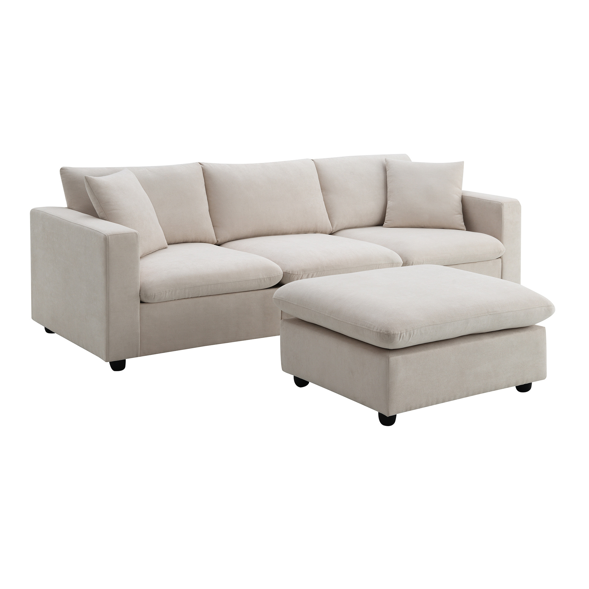 Taburete de pie de lujo ligero italiano taburete de sofá largo casero taburete de sofá de madera maciza pie de asiento taburete de sofá bloque de tofu