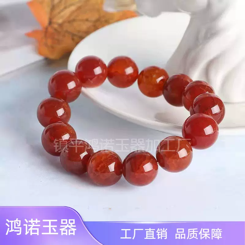 天然玛瑙龙鳞纹手链直播爆款玛瑙凤血龙纹手串项链男女款玉器饰品