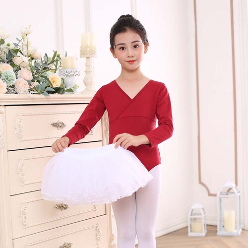 Children's dance clothing, autumn and winter ballet skirt, girl's long-sleeved exam practice clothing, dance skirt, girl's Chinese dance clothing