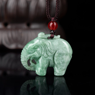 Natural a goods jadeite elephant Taiping elephant ice jade pendant pendant pendant ornaments jade beads Sihui jade wholesale