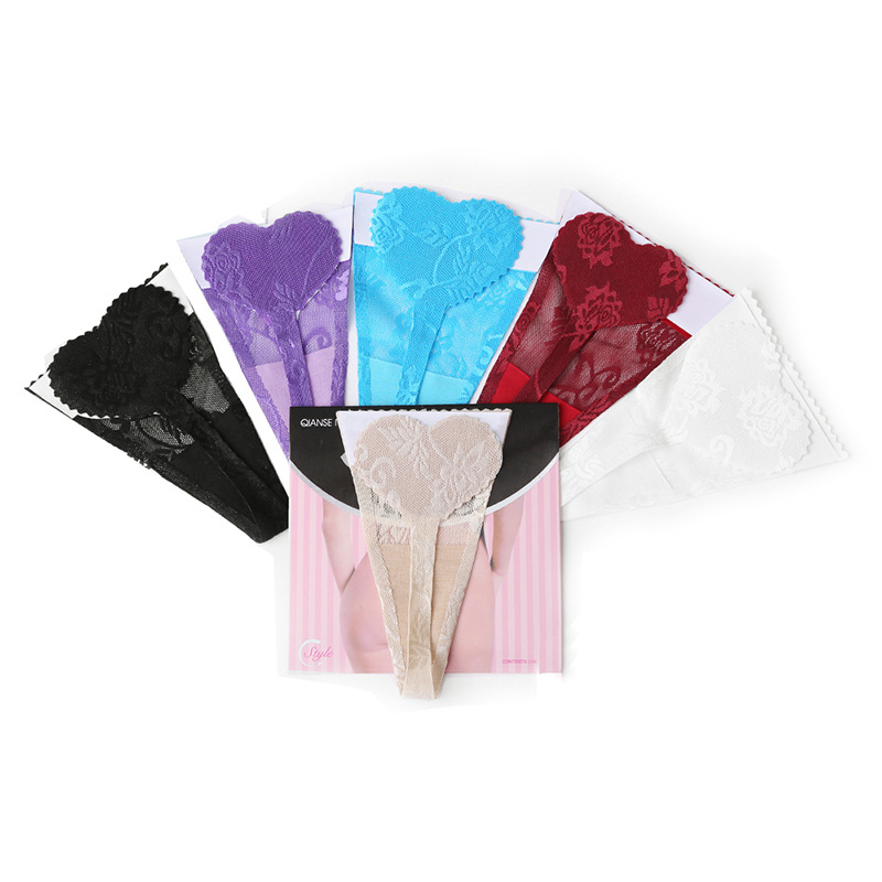 Thong Underwear Erotic Interest Invisible Crotch Pants Women's Temptation Heart Shaped Lace Women's Erotic Lingerie