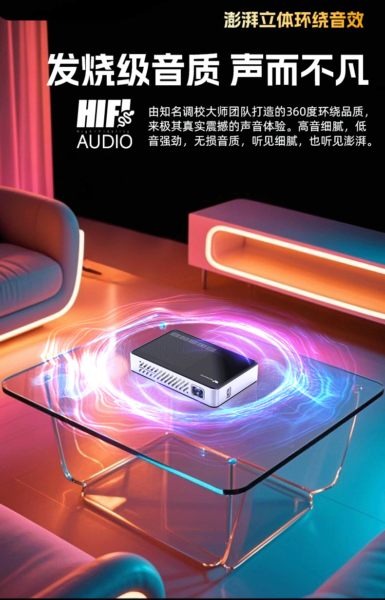 Mini Projektör 4K HD Ev Akıllı Projektör Mikro Projektör Cep Telefonu Projektörü DLP Projektör