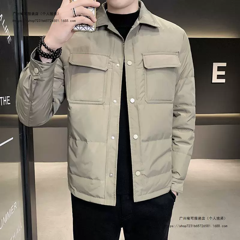 Light and thin short demi-season down jacket for leisure