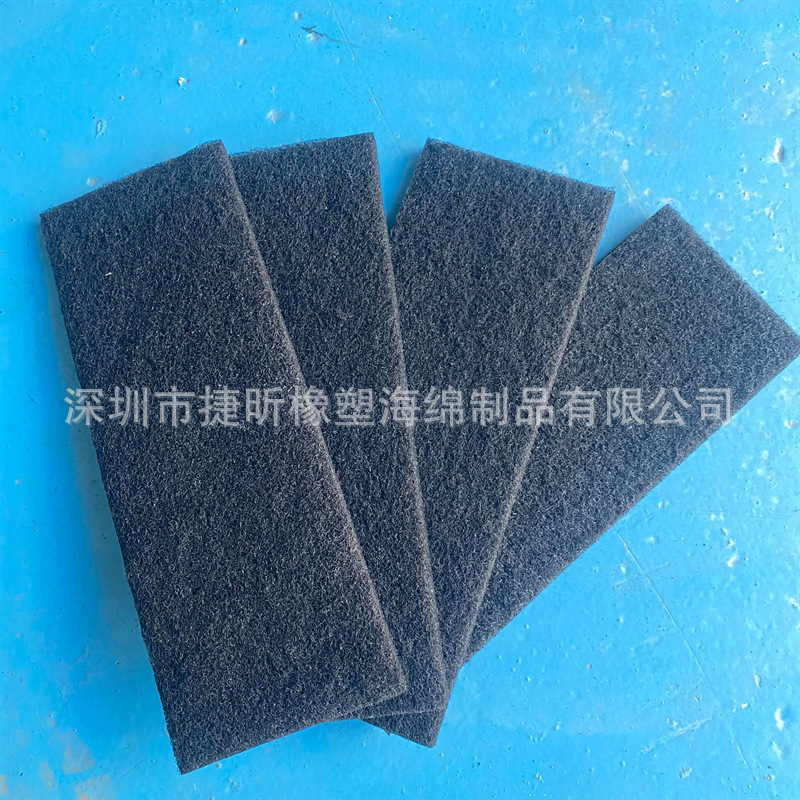 厂家批发 200*100*10mm加硬侵胶喷胶棉 黑色耐高温活性炭纤维海绵