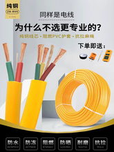 戶外牛筋電線軟線家用rvv2芯純銅1.5/2.5/4平方3芯二芯護套電纜線