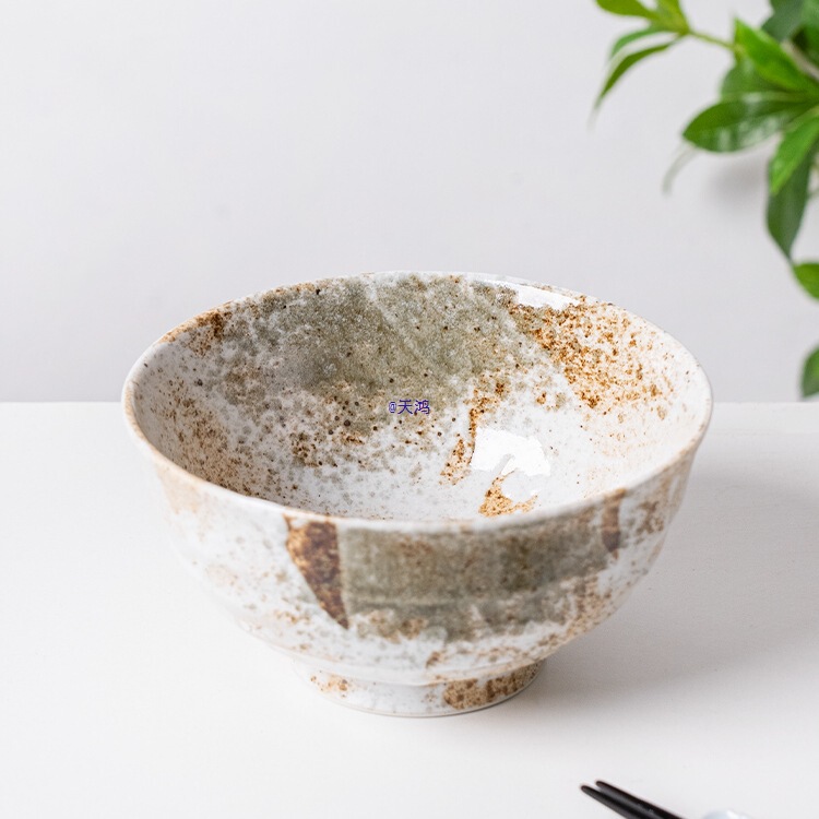 Xiaoludaya Japanese Imported Ceramic 17-Sided Bowl Japanese-Style Eating Large Soup Bowl Household Ramen Bowl Retro Tableware