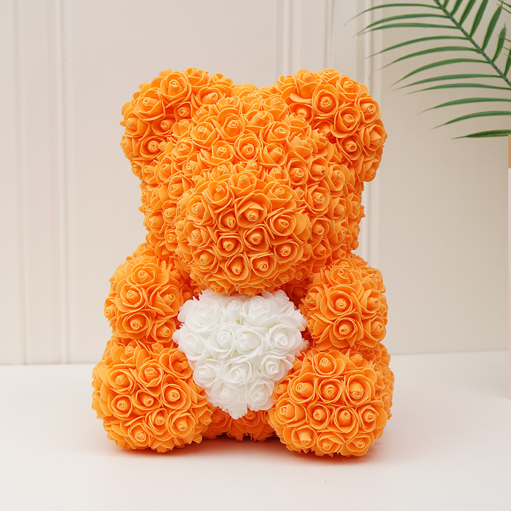 Día de San Valentín regalo Rosa oso ramo de Navidad eterna flor Rosa oso caja de regalo ramo corazón abrazando regalo de cumpleaños