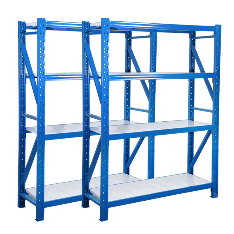 Estanterías de almacenamiento para almacenes, estanterías de almacenamiento de cuatro niveles, estanterías de hierro, almacenes, almacenamiento para oficinas en casa, estanterías de entrega rápida de múltiples niveles con capacidad de carga.