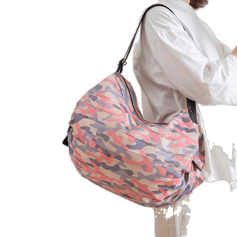 Bolsas de compras plegables transfronterizas bolsas de viaje de hombro único portátil grosor bolsas de supermercado