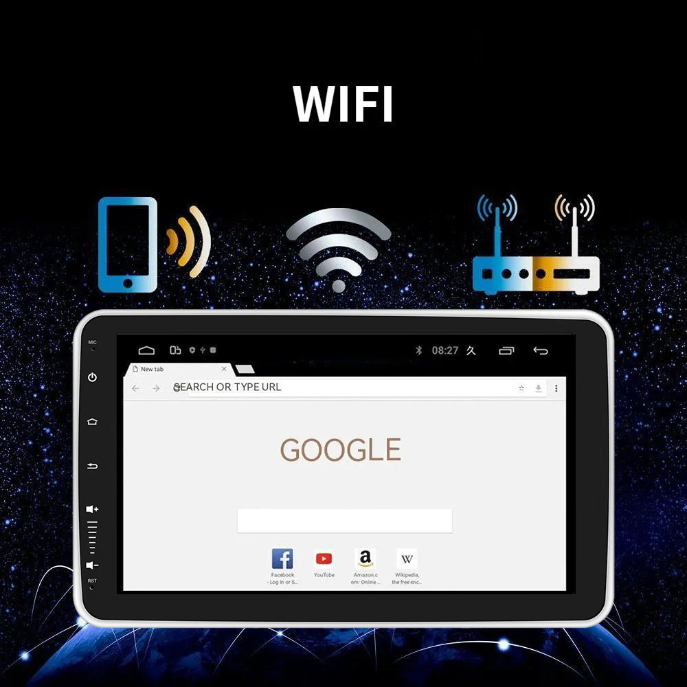 10inch Single-Spindle Shaking Head Car-Mounted Android Navigation Gps Screen Bluetooth Mobile Phone Interconnection Globally Universal Adapter
