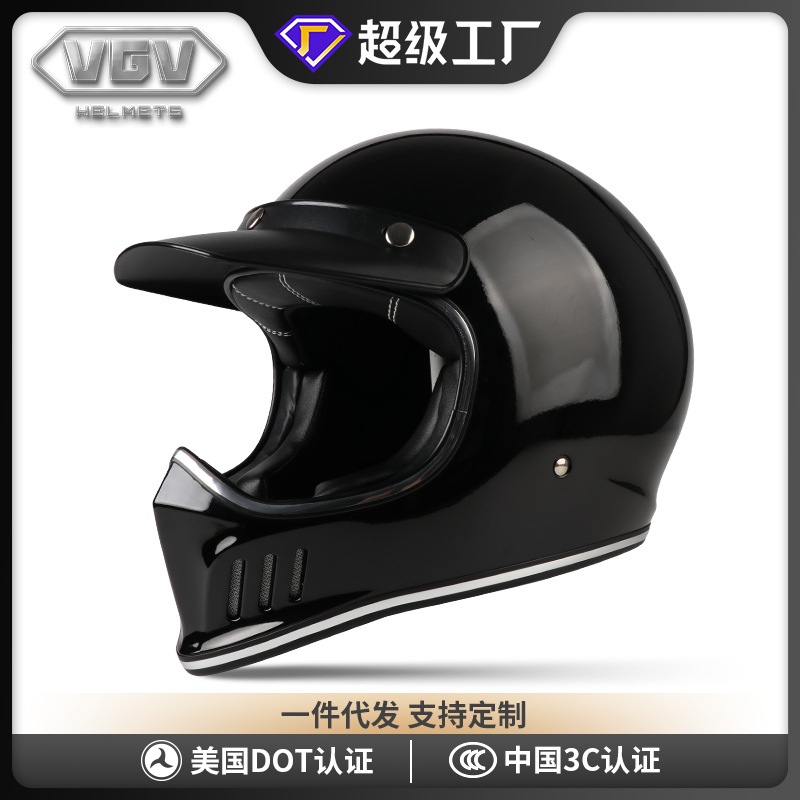 VGV casco de la motocicleta de la vendimia unisex Four Seasons universal casco de invierno