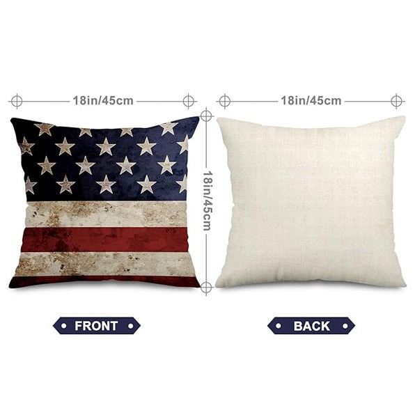 Transfronterizo Día de la Independencia de Amazon impresión lino almohada funda aniversario para celebrar el hogar vestido almohada funda mayorista