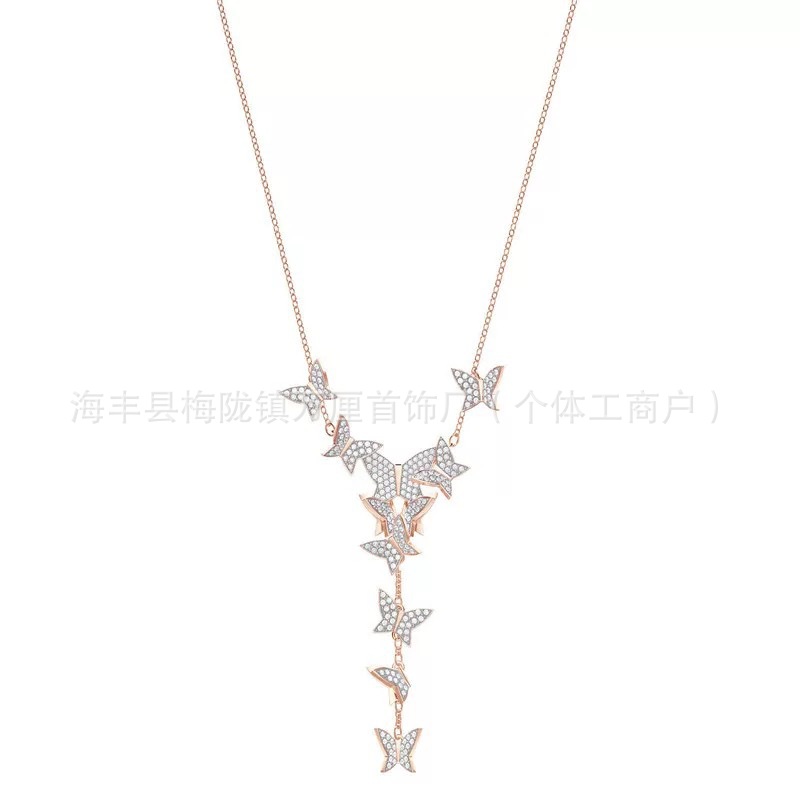 Y形蝴蝶白钻【玫瑰金色】