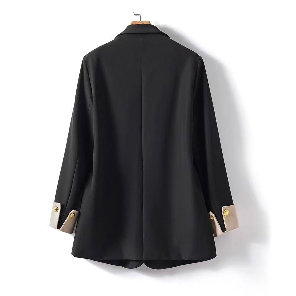 Spring and Autumn New Style Plus Size Women's Blazer 100kg Casual Loose Double-Breasted Suit Jacket Trendy