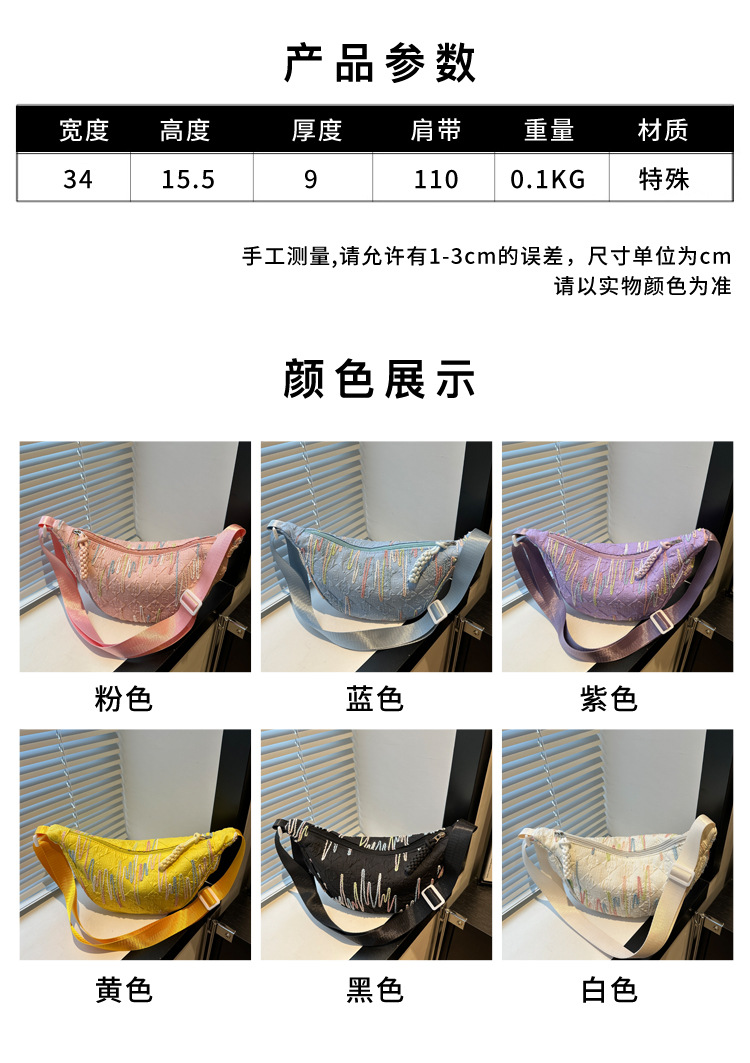 The new 2024 fashionable canvas versatile dumpling bag, a simple and stylish single-shoulder bag for commuting ladies with a high level of appearance undefined