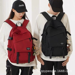 现货双肩背包男街头韩版简约女学生书包休闲电脑包旅游包百搭潮流