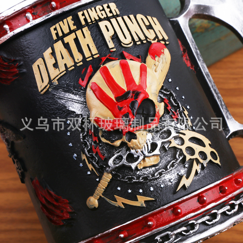 Tema de Halloween cráneo taza de café resina con acero inoxidable taza de cerveza taza de té bebida taza de agua