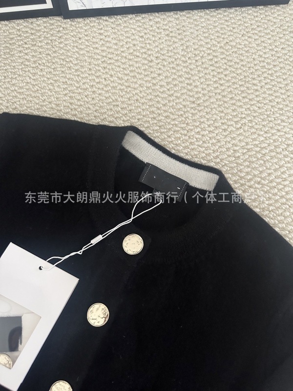 新款小香风圆领长袖开衫CH家羊绒衫女装外套甜美减龄风外搭名媛|undefined