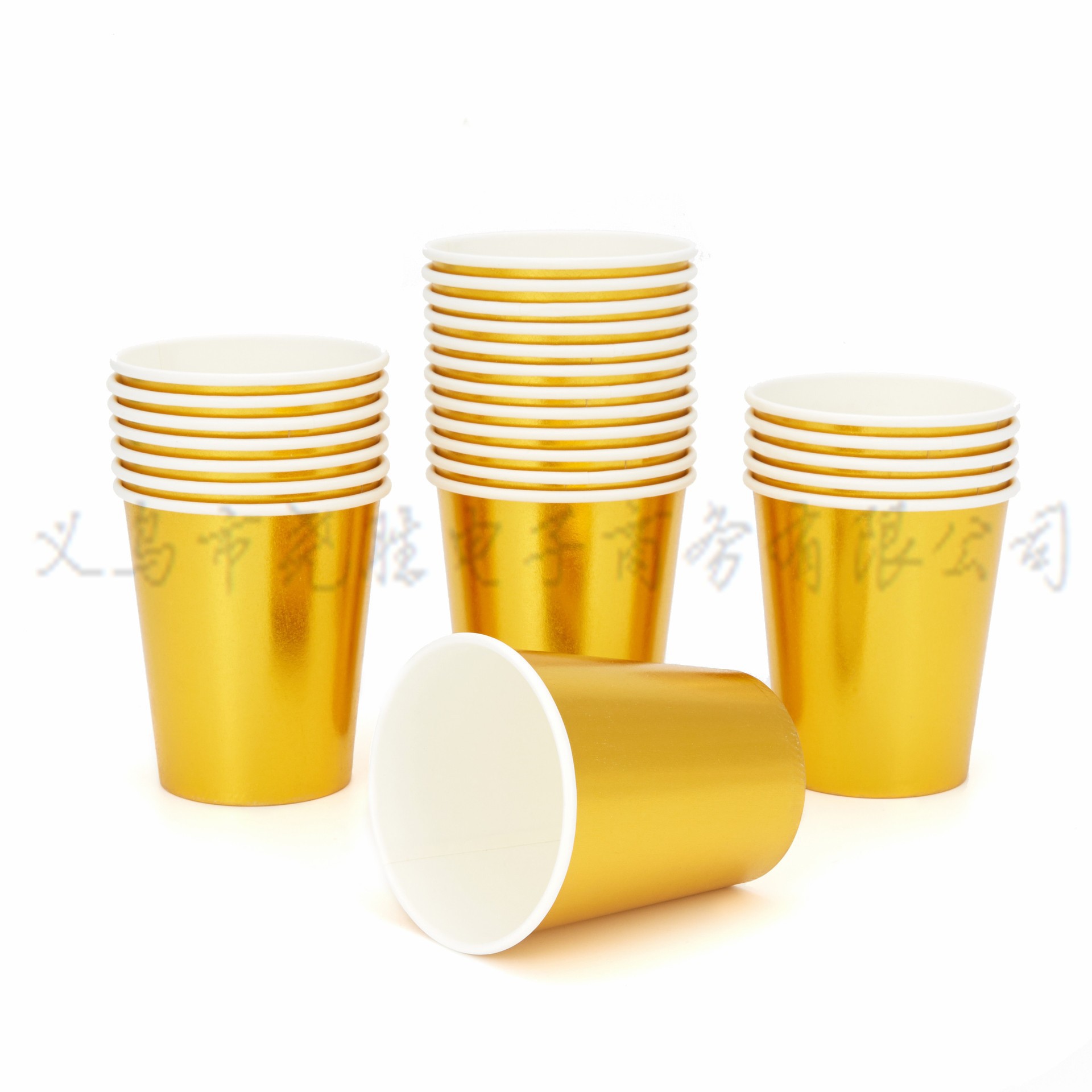 Yaosheng papel vajilla bronceado puro traje de color partido serie plato desechable taza de papel cuchillo de toalla de papel, tenedor y cuchara paja