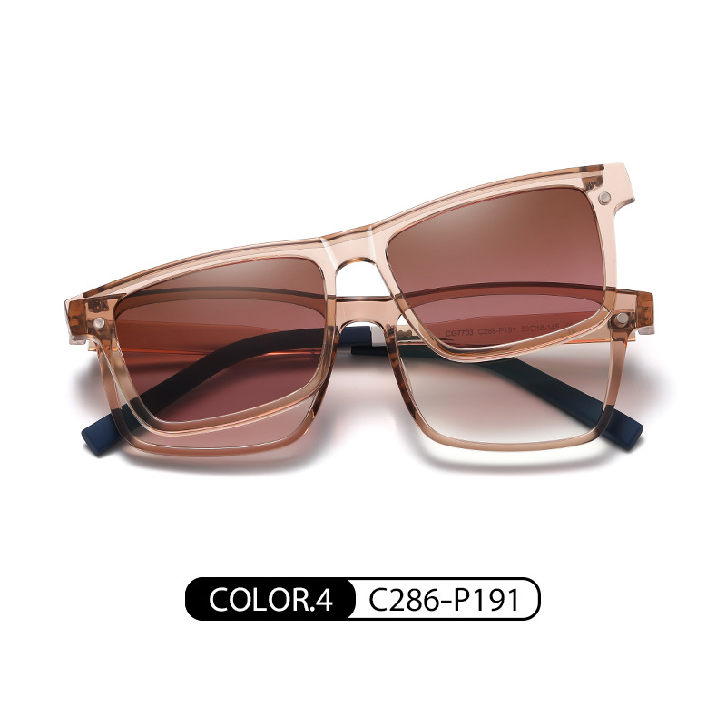 CG7703 ultra-luz TR90 miopía magnética gafas polarizadas hombres y mujeres gafas de sol cuadradas conductor conducción gafas de sol polarizadas