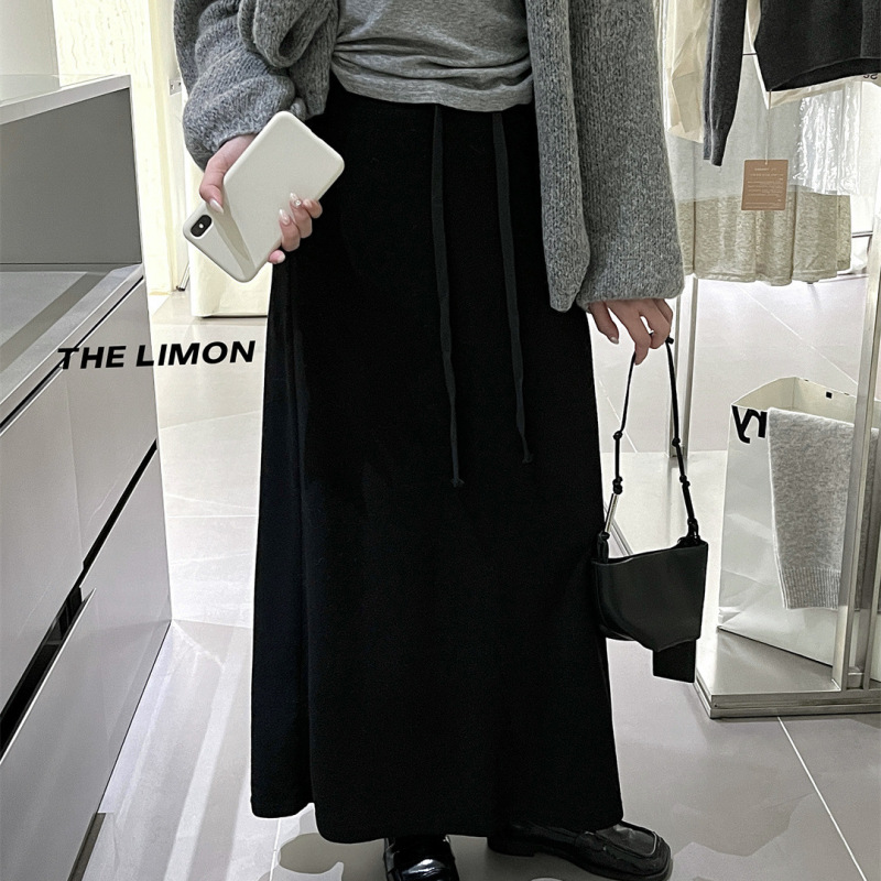 the limon柠檬绿茶2025秋季新款高腰显瘦条纹半身裙女中长款裙子|undefined
